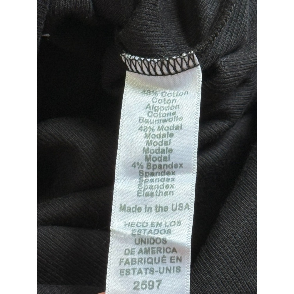 NWT Michael Stars Wren ruched midi ultra rib Black high neck stretch size XL - Picture 10 of 10
